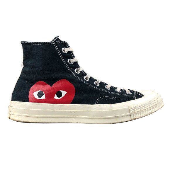 Converse Unisex Size 10M 12W Comme des Garcons PLAY Black High-Top Sneakers - Picture 1 of 15